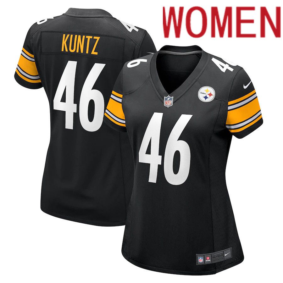 Women Pittsburgh Steelers #46 Christian Kuntz Nike Black Game NFL Jersey